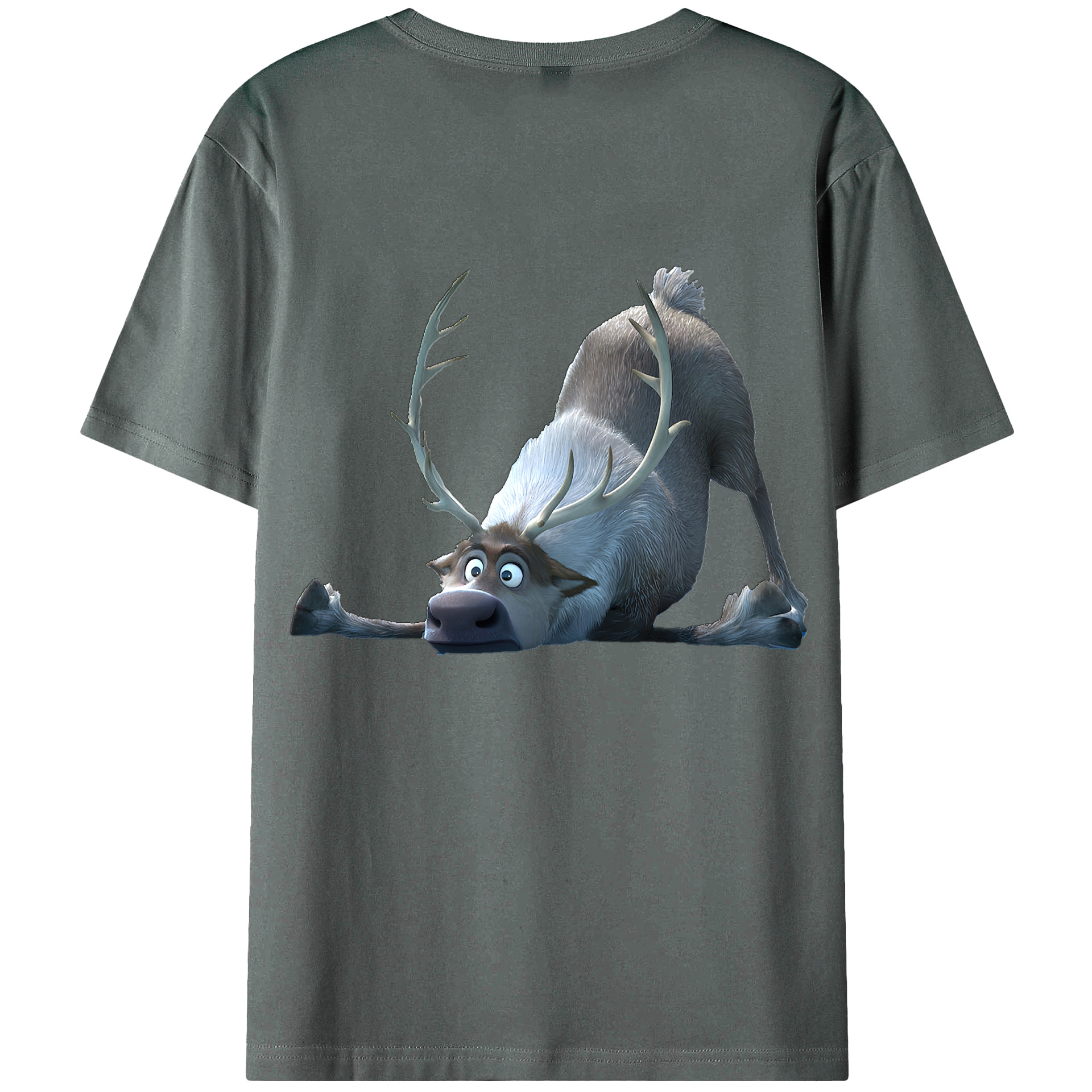 （画像用） アナと雪の女王 アンナ エルサ Frozen Anna Elsa 綿100％ メンズ半袖Tシャツ（バックプリント） 通気性